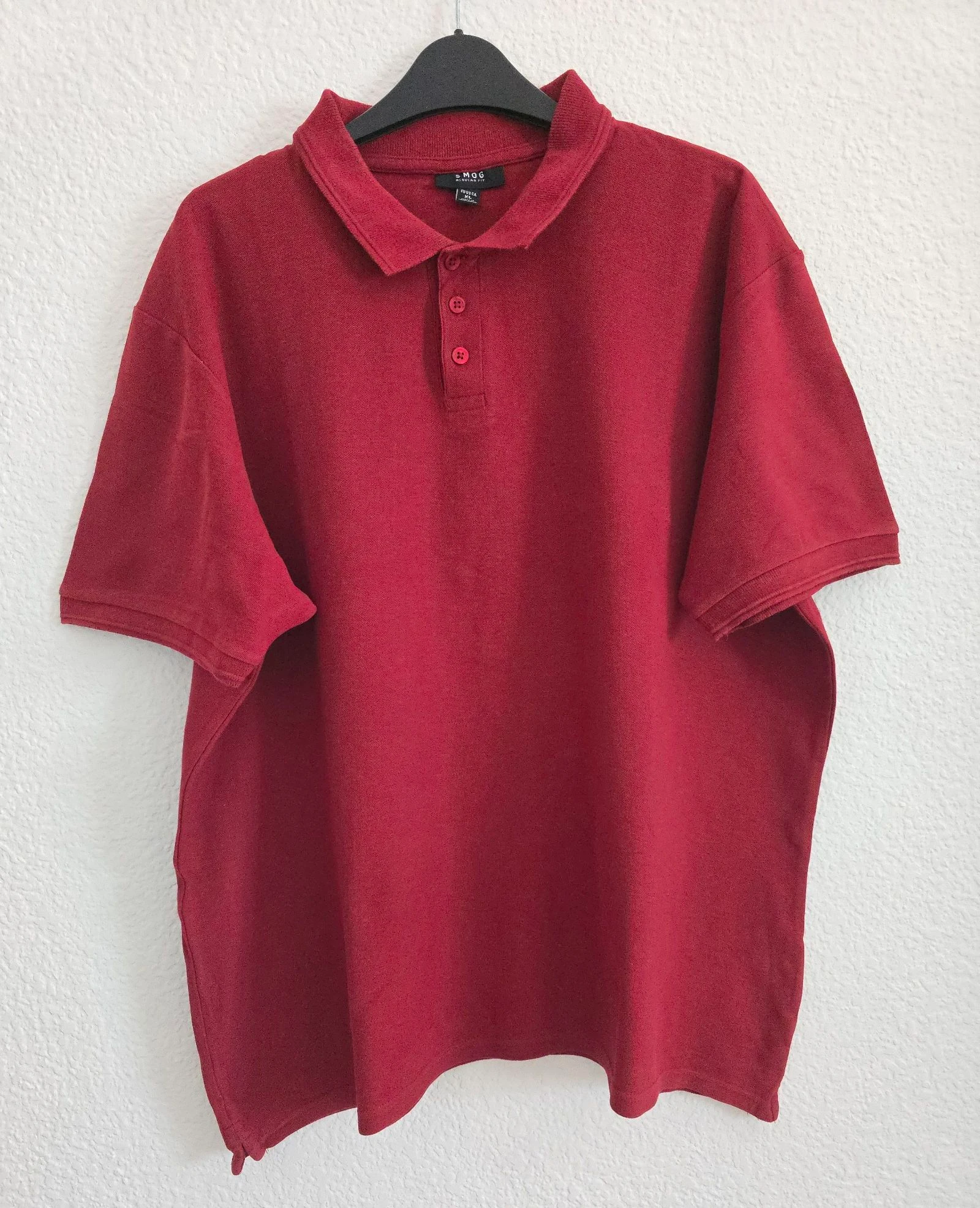 Camisa polo MOG Borgonha manga curta algodão casual golfe vintage oversized masculina GG – photo 2